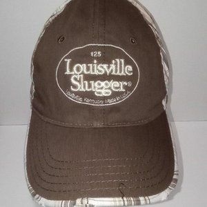 Louisville Slugger Bat MPC Baseball Style Brown Plaid Strapback One Size Hat Cap
